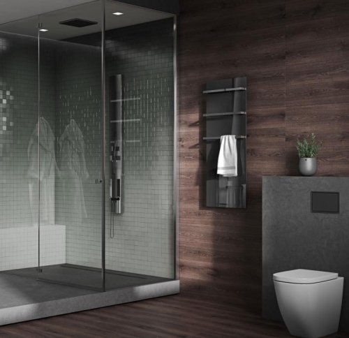 AREZZO design ONYX BLACK 3 elektromos törölközőszárító radiátor AR-ONYX3MB