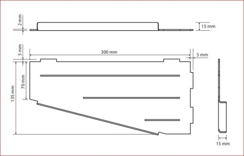 Sapho BEMETA CYTRO beépíthető polc, 300x15x135mm, csiszolt 101302415