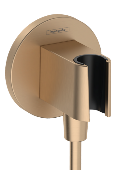 Hansgrohe FixFit S Fali tömlőcsatlakozás zuhanytartóval, kerek, szálcsiszolt bronz 26888140