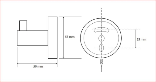 Sapho BEMETA BRILO fali fogas, 55x55x50mm, arany 161106020