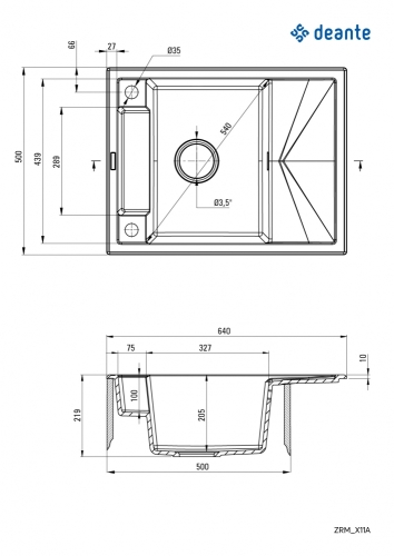 Deante Magnetic gránit mosogató, alabástrom ZRM_A11A