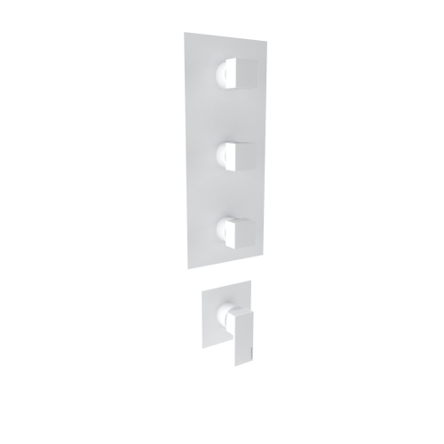 Bugnatese Tetris fal alatti 3 állású csaptelep csempeszeleppel, matt fehér 9107Bi