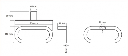 Sapho BEMETA ORGANIC fali törölközőtartó, 250x110x59mm, króm 157104381