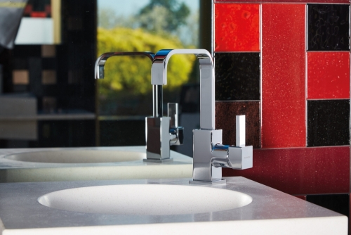 Bugnatese Inside mosdócsaptelep leeresztővel tört kifolyóval, szálcsiszolt nikkel 9213QNS