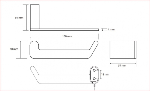 Sapho BEMETA ORGANIC fali WC-papírtartó, 152x41x59mm, króm 157112021