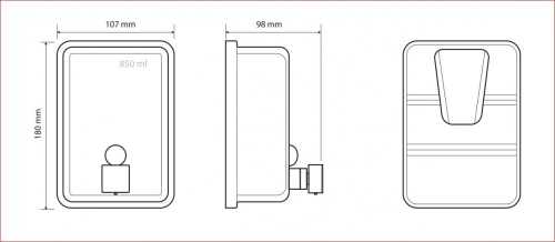 Sapho BEMETA HOTEL Szappanadagoló, 108x180x97mm, 850ml, inox 105109035