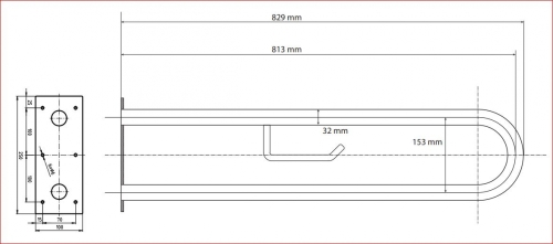 Sapho BEMETA HELP Kapaszkodó, U-típus, WC papírtartóval, 813mm, fehér 301907464