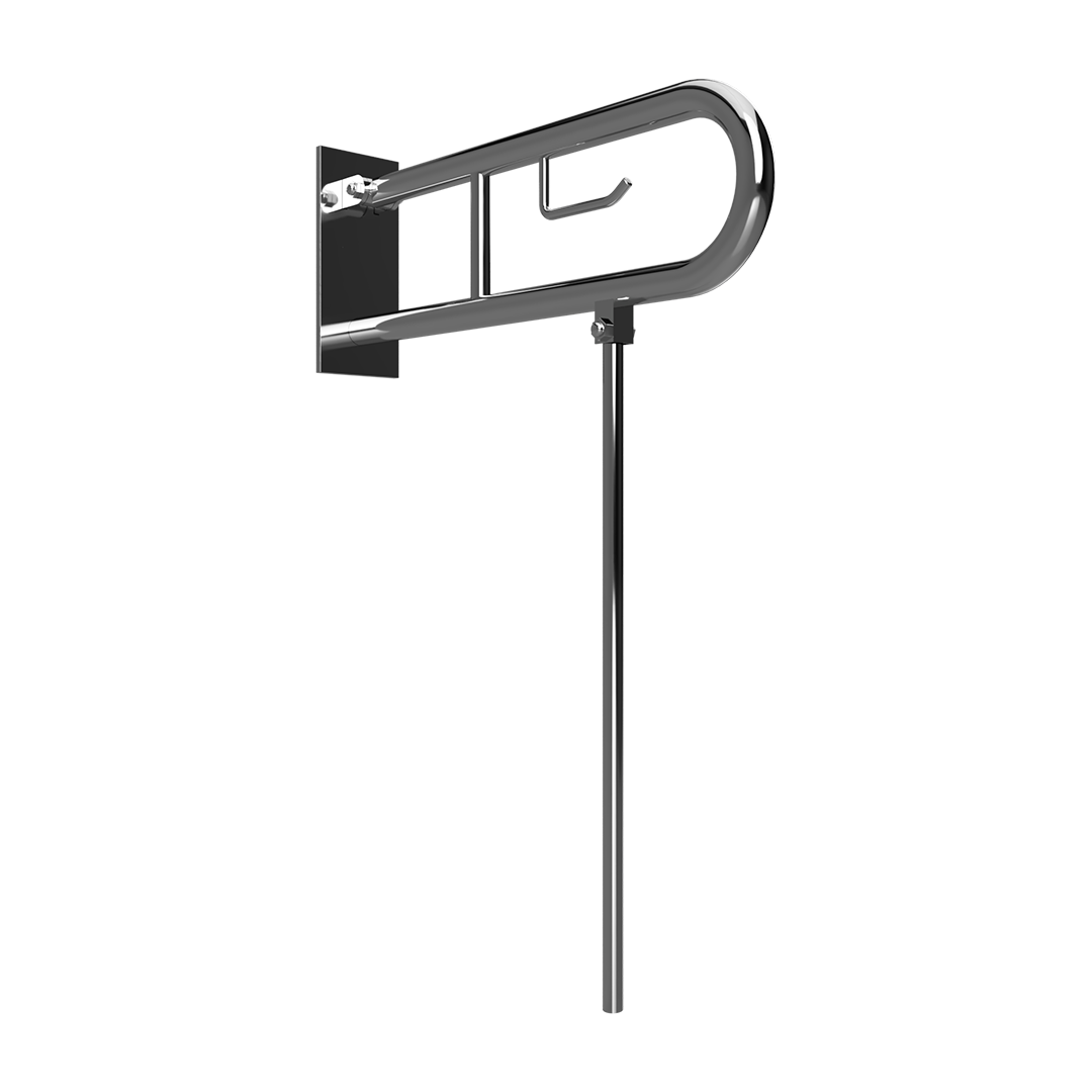 Sapho BEMETA HELP Felhajtható kapaszkodó, U-típus, WC papírtartóval, támasztékkal, takaróval, 750mm, matt 301407302N