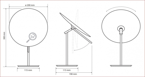 Sapho BEMETA KOZM.TÜKRÖK Álló kozmetikai tükör, egyoldalú, 185x370x115mm, átm:180mm (116201252)