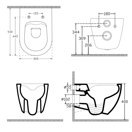 Sapho ISVEA INFINITY RIMLESS fali WC, fehér 10NF02001