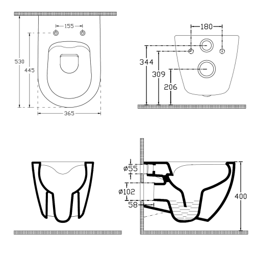 Sapho ISVEA INFINITY RIMLESS fali WC, benzin zöld 10NF02001-2P