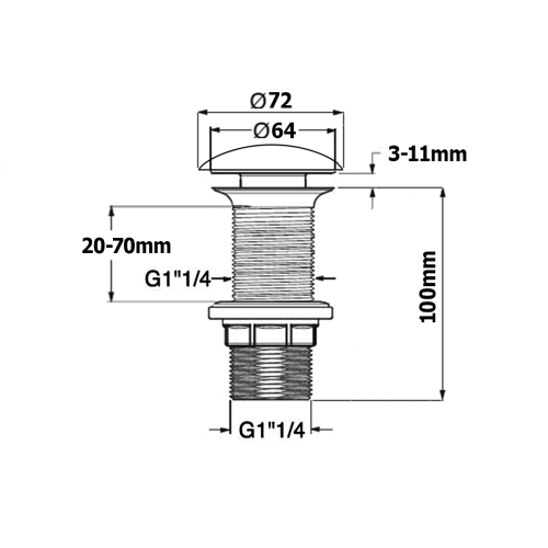 Sapho ISVEA klik-klak mosdólefolyó, 5/4“, 20-70mm, matt elefántcsont kerámia fedéllel 38TP0165I