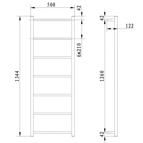 Sapho SHICK törölközőtartó, 500x1344mm, matt fekete SH500B