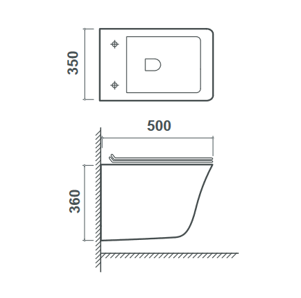 Strohm Teka DESSIN rimless fali wc ülőkével szett 700370200