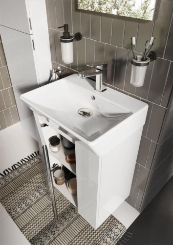 AREZZO design PROVO 50 2 ajtós bútor+mosdó szett, magasfényű fehér AR-168348
