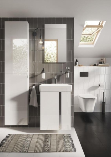 AREZZO design PROVO 50 2 ajtós bútor+mosdó szett, magasfényű fehér AR-168348