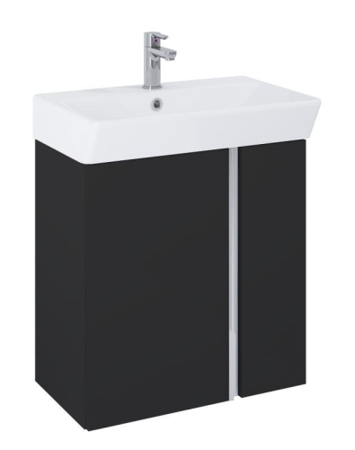 AREZZO design PROVO 60 2 ajtós bútor+mosdó szett, matt fekete AR-168353