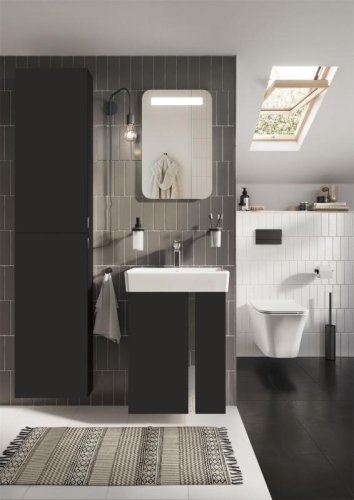AREZZO design PROVO 60 2 ajtós bútor+mosdó szett, matt fekete AR-168353
