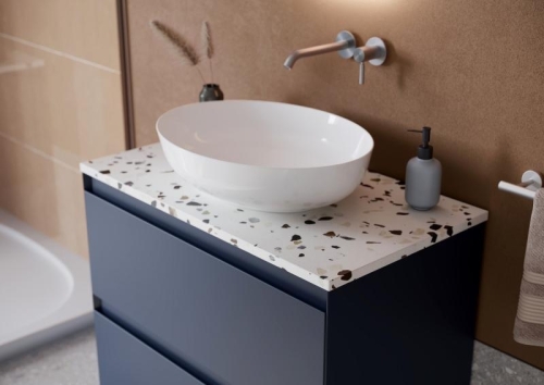 AREZZO design TERRAZZO márvány mosdópult 80x46x2 cm mix matt AR-168816