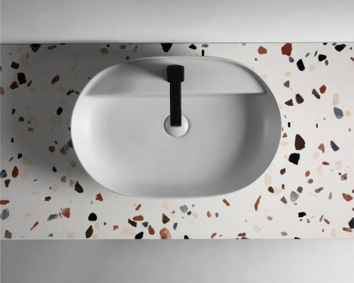 AREZZO design TERRAZZO műmárvány mosdópult 100x46x2 cm mix matt AR-168819