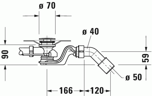 Duravit Quadroval le- és túlfolyógarnitúra 792208000001000