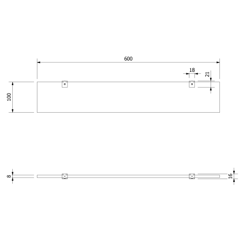 Sapho AQUALINE Tükör furattal, üvegpolccal, 60x80cm (22430-01)