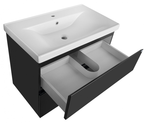 Sapho AQUALINE ALTAIR mosdótartó szekrény, 77,5x60x45cm, matt fekete AI680