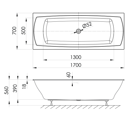 Sapho POLYSAN LILY SLIM kád 170x70 (72230S)