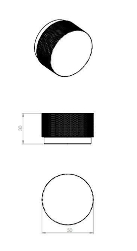AREZZO design MONTEREY gomb fogantyú fekete AR-168839