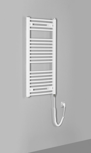 Sapho AQUALINE ORBIT-E 450x960mm elektromos fürdőszobai radiátor fűtőpatronnal, fehér ILEO94T