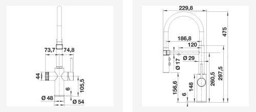 BLANCO CATRIS-S Flexo Filter vízszűrős mosogató csaptelep, króm 526705