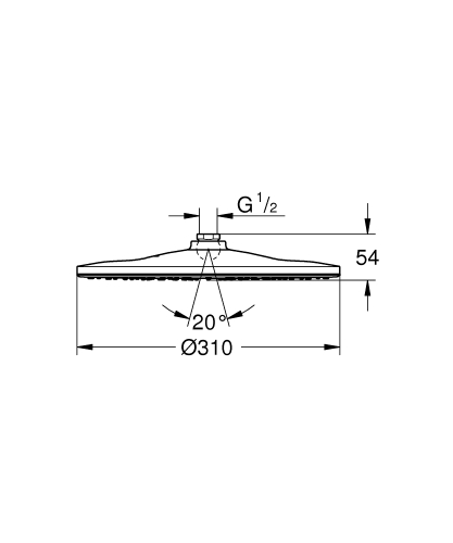 Grohe Rainshower Mono 310 Fejzuhany, 1 féle vízsugárral, króm/fehér 26562LS0 (K)