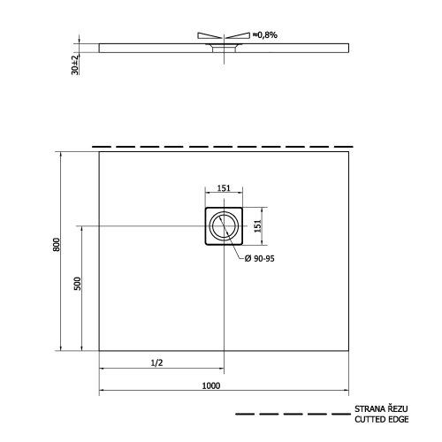 Sapho POLYSAN FLEXIA 100x80 cm öntöttmárvány zuhanytálca, fehér 72926