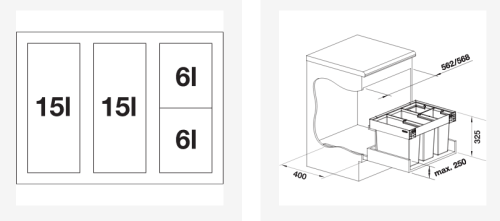 BLANCO FLEXON II LOW 60/4 hulladéktároló 526644