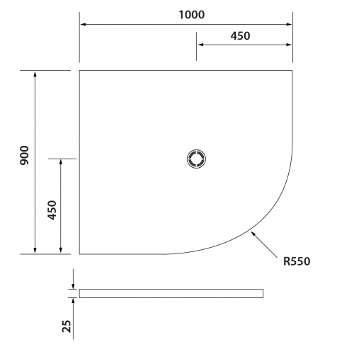 Sapho POLYSAN FLEXIA 100x90 cm öntöttmárvány íves zuhanytálca, balos, fehér 91321