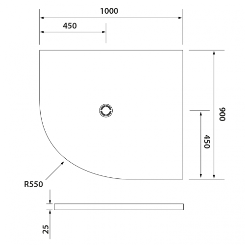 Sapho POLYSAN FLEXIA 100x90 cm öntöttmárvány íves zuhanytálca, jobbos, fehér 91331