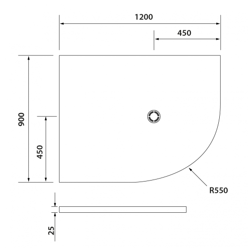 Sapho POLYSAN FLEXIA 120x90 cm öntöttmárvány íves zuhanytálca, balos, fehér 91371