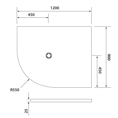 Sapho POLYSAN FLEXIA 120x90 cm öntöttmárvány íves zuhanytálca, jobbos, fehér 91391