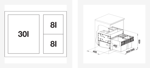 Blanco SELECT II XL 60/3 ORGA hulladéktároló 526210