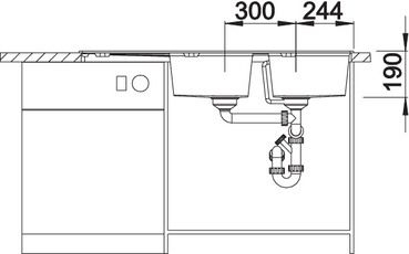 BLANCO ZIA 8S Silgranit mosogató szűrőkosárral, törtfehér 527209