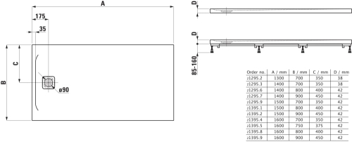 Laufen Pro 160x80 cm zuhanytálca, fehér H2139580000001