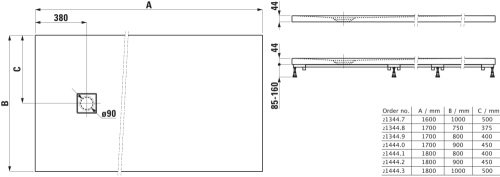 Laufen SOLUTIONS 170x90 cm Marbond zuhanytálca, fehér H2144400000001