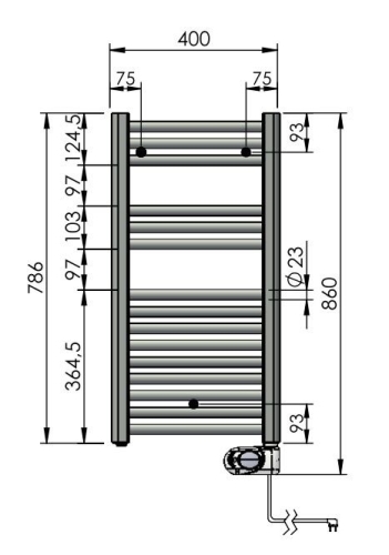 Zehnder Aura elektromos üzemelésű radiátor fehér PBEZ-080-40/MQ