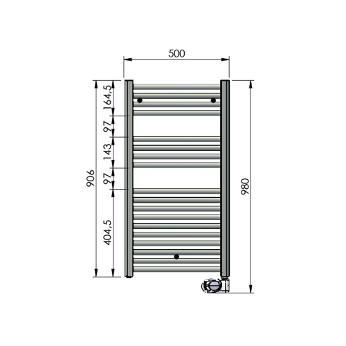 Zehnder Aura elektromos üzemelésű radiátor matt fekete PBEBZ-090-50/MQ