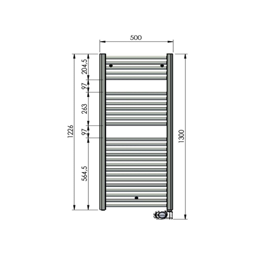 Zehnder Aura elektromos üzemelésű radiátor matt fekete PBEBZ-120-50/MQ