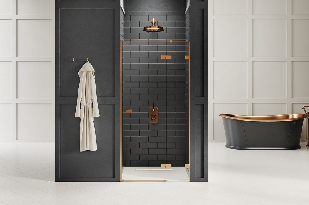 New Trendy Avexa Copper Brushed zuhanyajtó 110 cm, jobbos EXK-35318