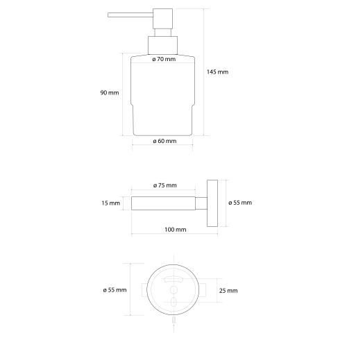 Sapho BEMETA SABLO fali szappanadagoló, matt arany XR103GB