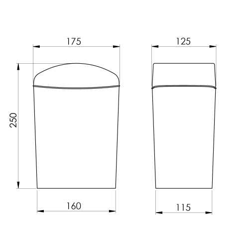 Sapho AQUALINE SOFT 5l szemetes, terra TRN-187-05