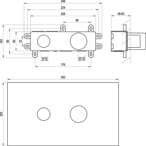 Ravak R-box 07B.50 R-box Basin alaptest a falba süllyesztett csaptelepekhez X070231