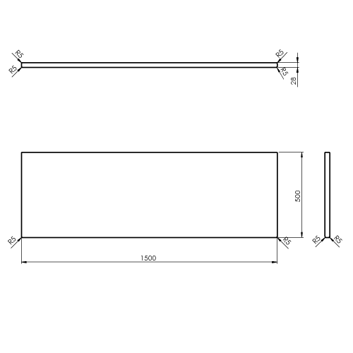 Sapho WOODY 150x50cm tömör fa pult, natúr tölgy WD150-70